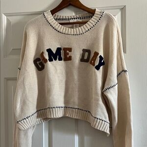Jessica Simpson Cream 'Game Day' Sweater